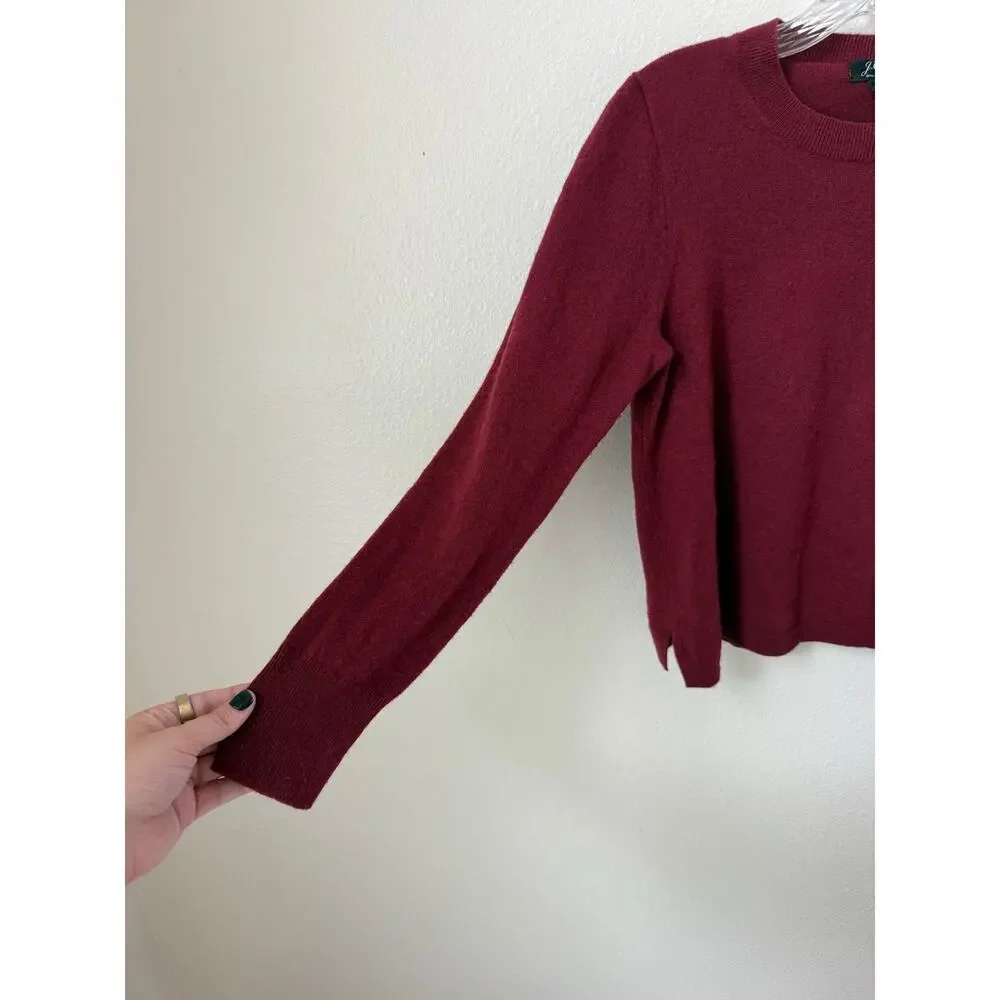 J. Crew Red 100% Cashmere Long Sleeve Crewneck Top Size Large